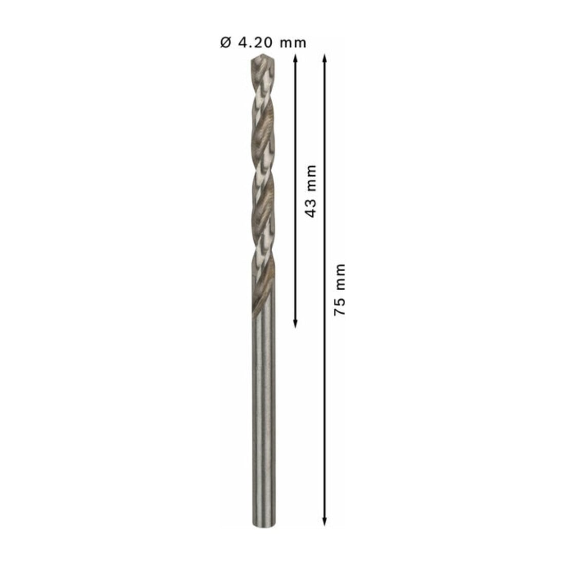 Bosch metaalboor HSS-G, DIN 338, 4,2 x 43 x 75 mm