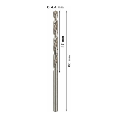 Bosch metaalboor HSS-G DIN 338 4,4 x 47 x 80 mm