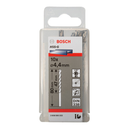 Bosch metaalboor HSS-G DIN 338 4,4 x 47 x 80 mm