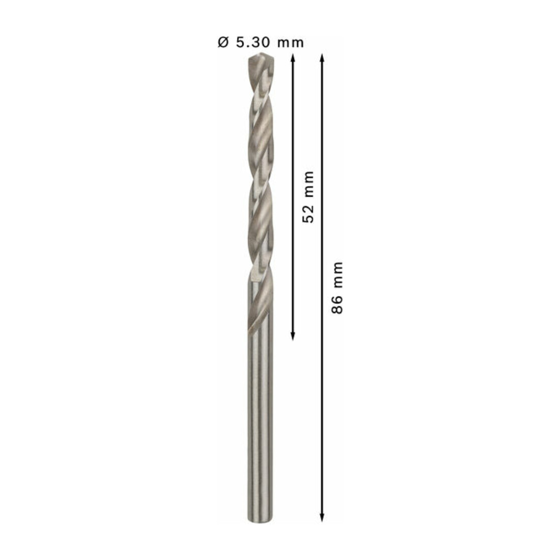 Bosch metaalboor HSS-G DIN 338 5,3 x 52 x 86 mm