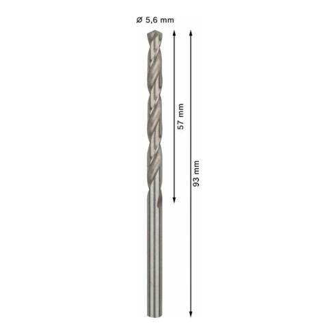 Bosch metaalboor HSS-G DIN 338 5,6 x 57 x 93 mm