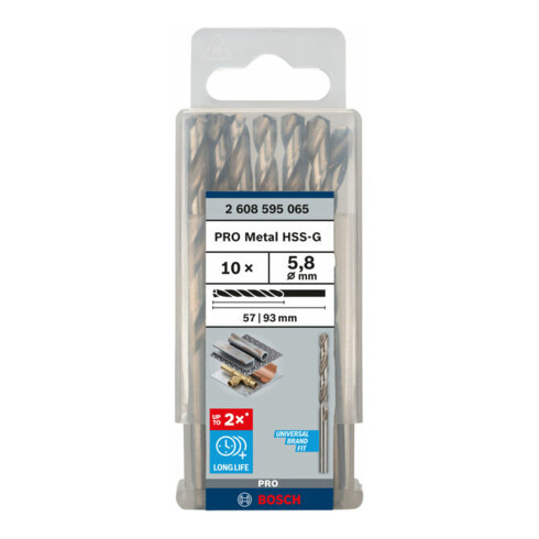 Bosch metaalboor HSS-G DIN 338 5,8 x 57 x 83 mm