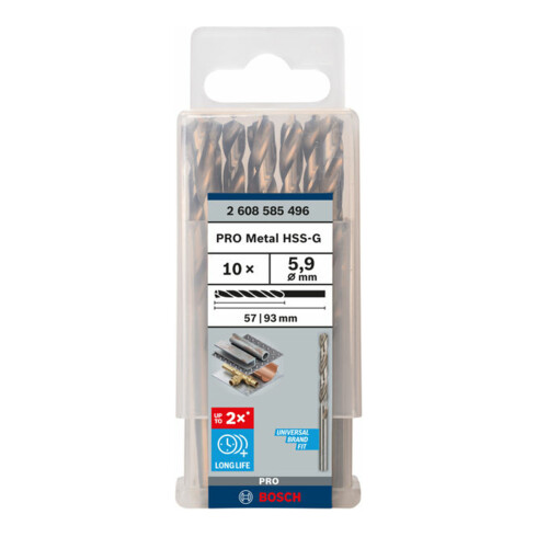 Bosch metaalboor HSS-G DIN 338 5,9 x 57 x 93 mm