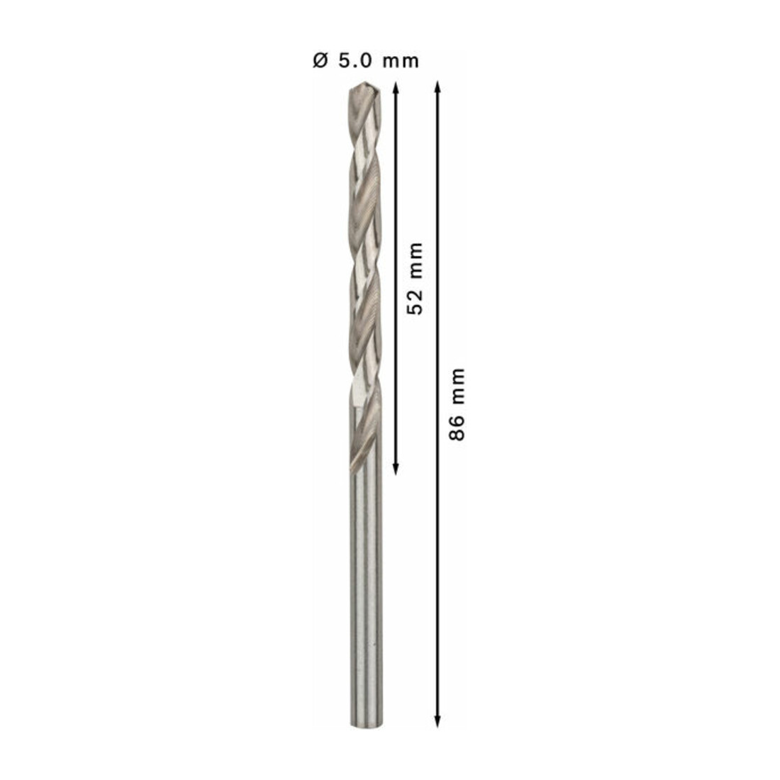 Bosch metaalboor HSS-G DIN 338 5 x 52 x 86 mm