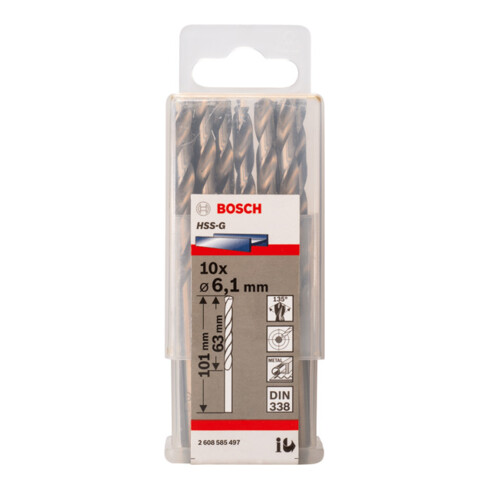 Bosch metaalboor HSS-G DIN 338 6,1 x 63 x 101 mm