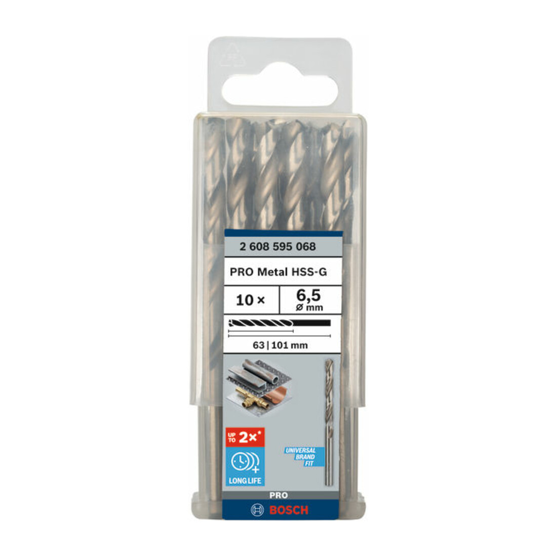 Bosch metaalboor HSS-G, DIN 338, 6,5 x 63 x 101 mm