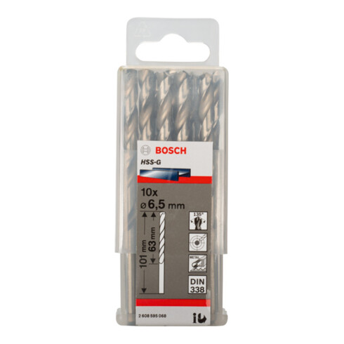Bosch metaalboor HSS-G, DIN 338, 6,5 x 63 x 101 mm