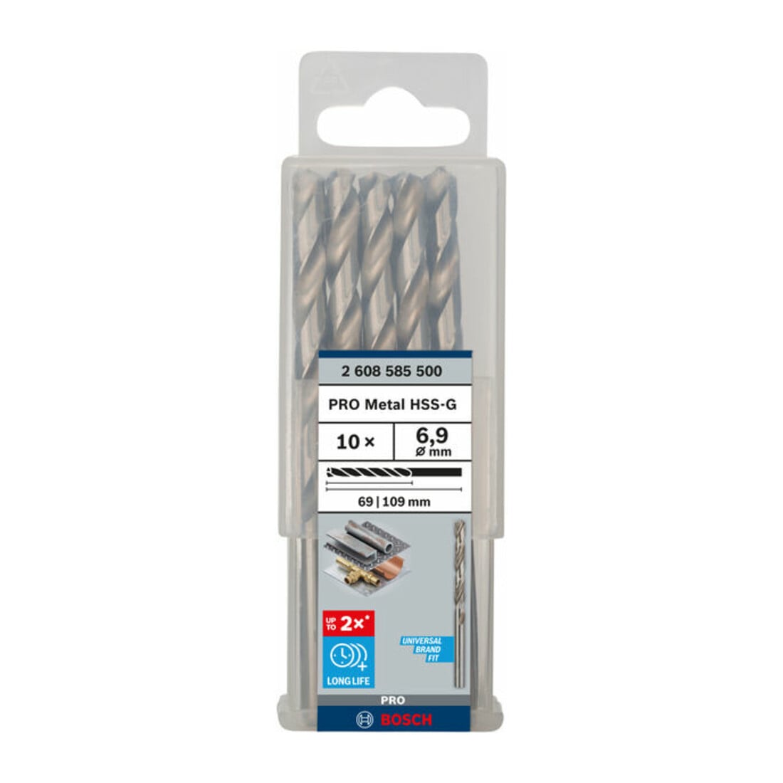 Bosch metaalboor HSS-G DIN 338 6,9 x 69 x 109 mm