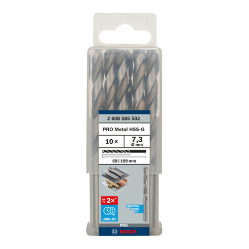Bosch metaalboor HSS-G DIN 338 7,3 x 69 x 109 mm