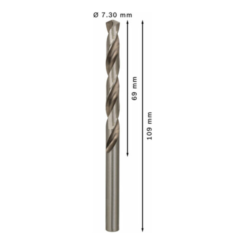 Bosch metaalboor HSS-G DIN 338 7,3 x 69 x 109 mm