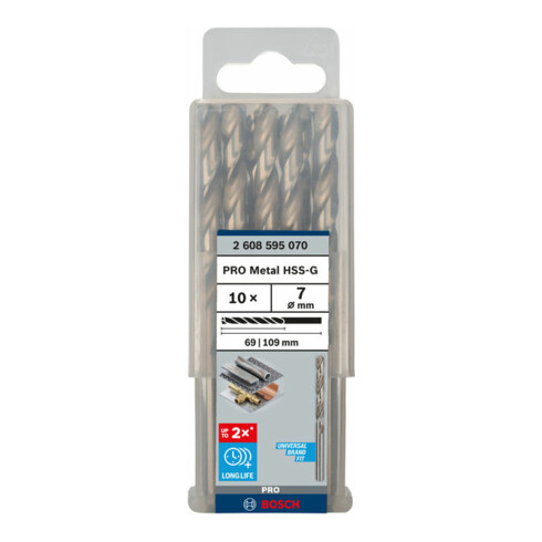 Bosch metaalboor HSS-G DIN 338 7 x 69 x 109 mm