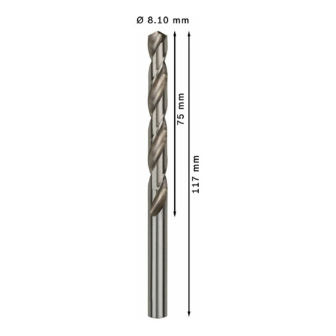 Bosch metaalboor HSS-G DIN 338 8,1 x 75 x 117 mm