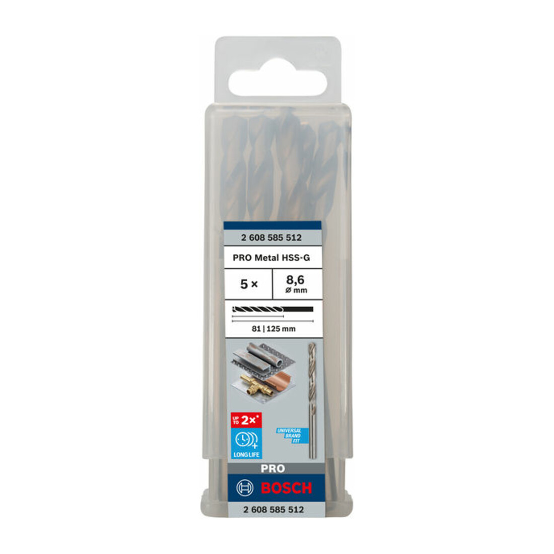 Bosch metaalboor HSS-G DIN 338 8,6 x 81 x 125 mm