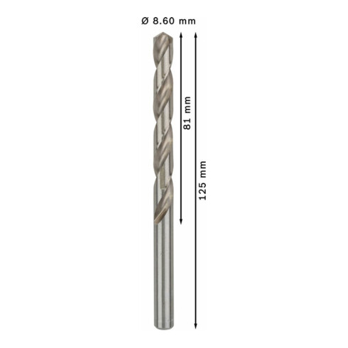 Bosch metaalboor HSS-G DIN 338 8,6 x 81 x 125 mm