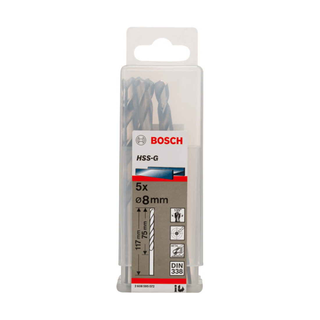 Bosch metaalboor HSS-G, DIN 338, 8 x 75 x 117 mm