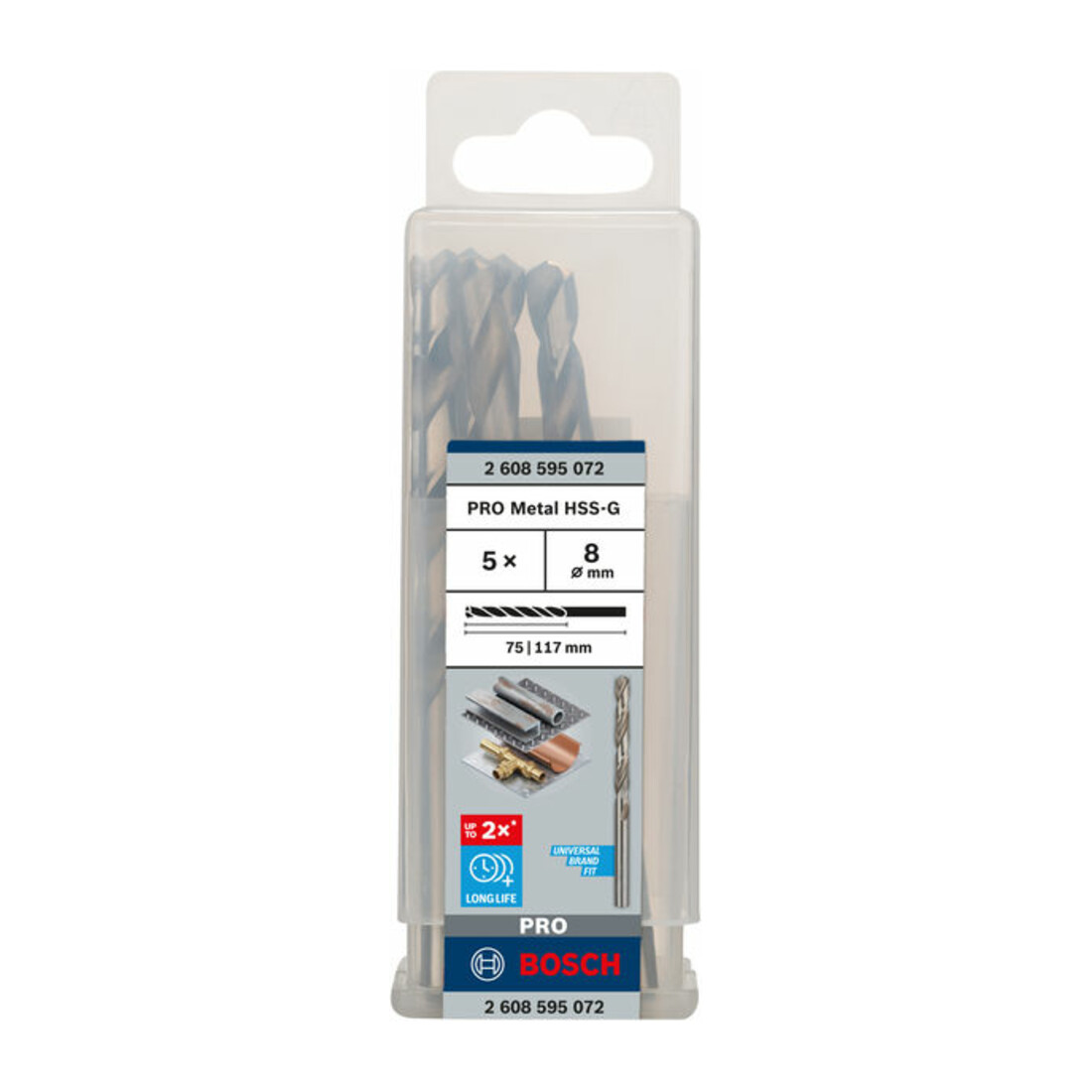 Bosch metaalboor HSS-G, DIN 338, 8 x 75 x 117 mm
