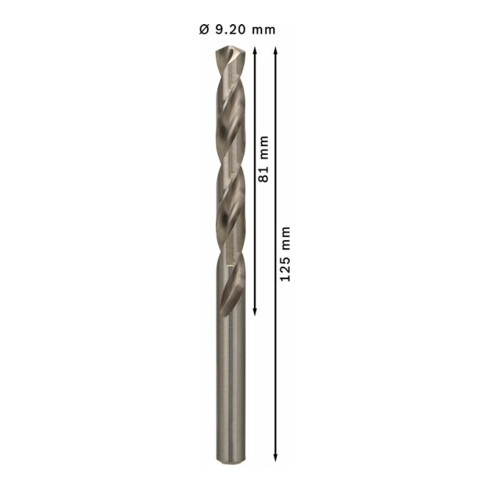 Bosch metaalboor HSS-G DIN 338 9,2 x 81 x 125 mm