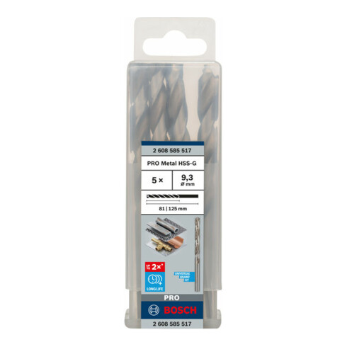Bosch metaalboor HSS-G DIN 338 9,3 x 81 x 125 mm