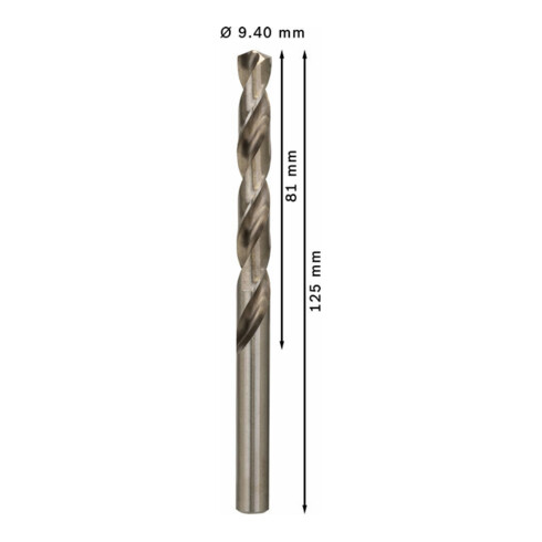 Bosch metaalboor HSS-G DIN 338 9,4 x 81 x 125 mm