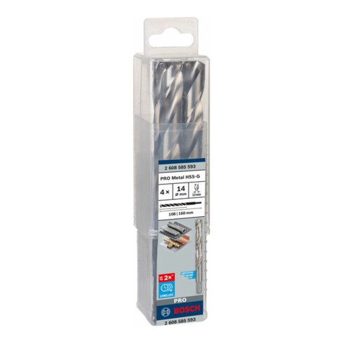 Bosch metaalboor HSS-G DIN 338 met gereduceerde schacht 14 x 108 x 160 mm