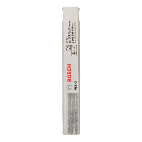 Bosch metaalboor HSS-G DIN 340 2,5 x 62 x 95 mm
