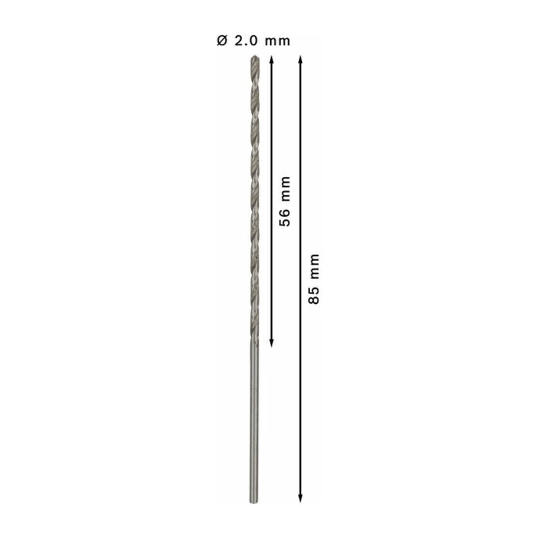 Bosch metaalboor HSS-G DIN 340 2 x 56 x 85 mm