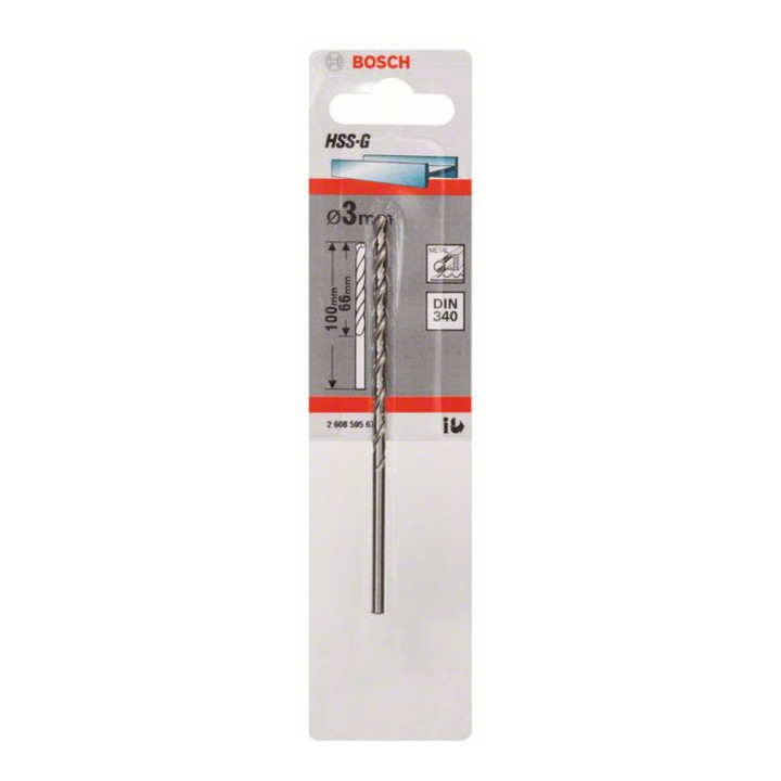 Bosch metaalboor HSS-G, DIN 340, 3 x 66 x 100 mm
