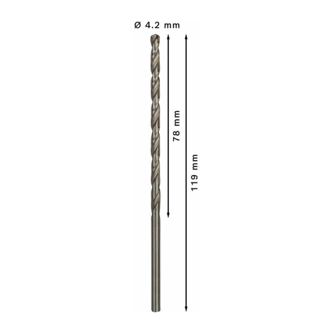 Bosch metaalboor HSS-G, DIN 340, 4,2 x 78 x 119 mm