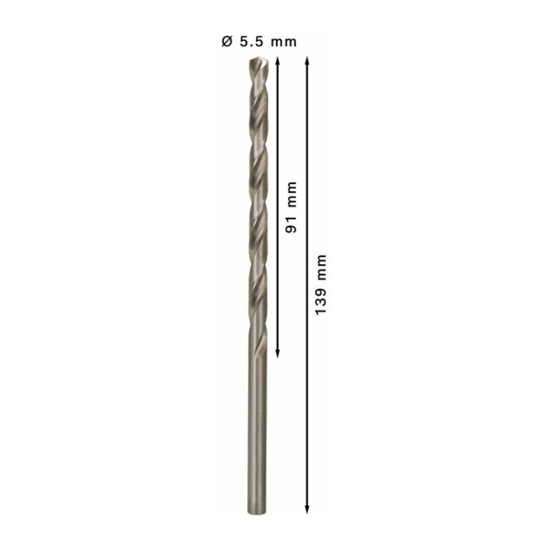 Bosch metaalboor HSS-G DIN 340 5,5 x 91 x 139 mm