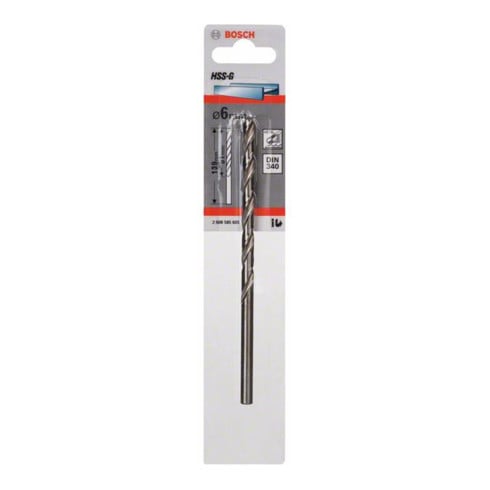 Bosch metaalboor HSS-G, DIN 340, 6 x 91 x 139 mm