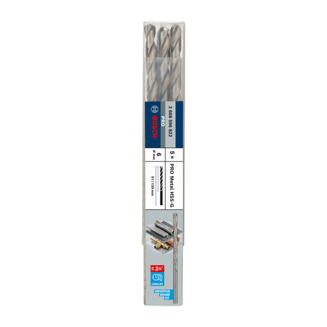 Bosch metaalboor HSS-G, DIN 340, 6 x 91 x 139 mm