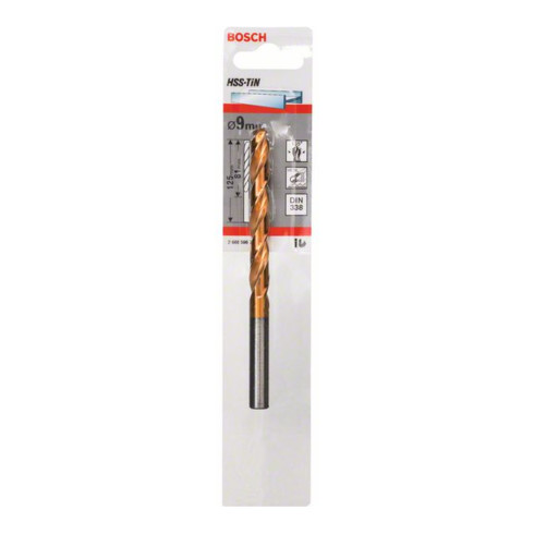 Bosch metaalboor HSS-TiN DIN 338 9 x 81 x 125 mm