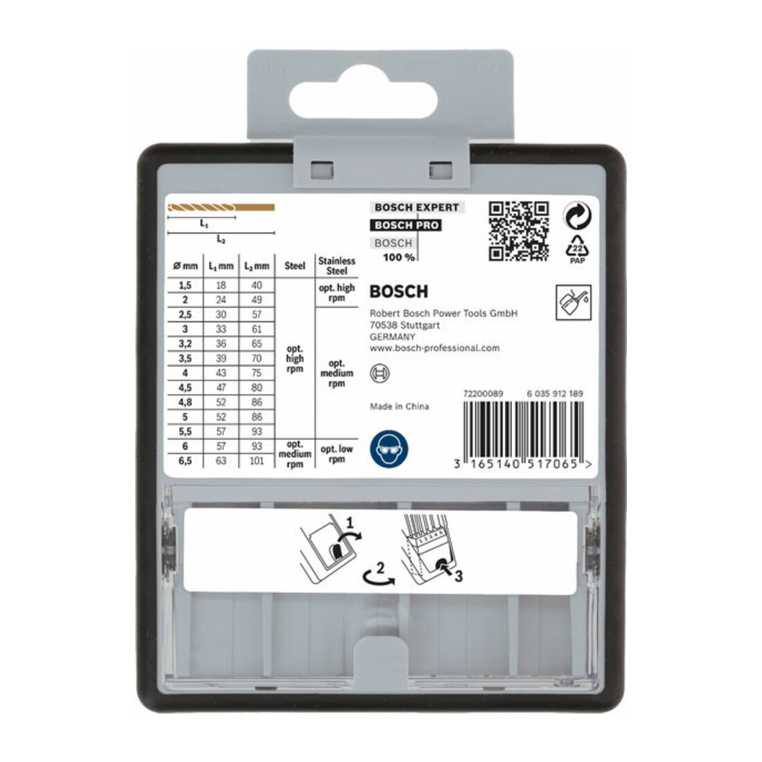 Bosch metaalboor set Robust Line HSS-Co DIN 135 135°, 13 stuks 1,5 - 6,5