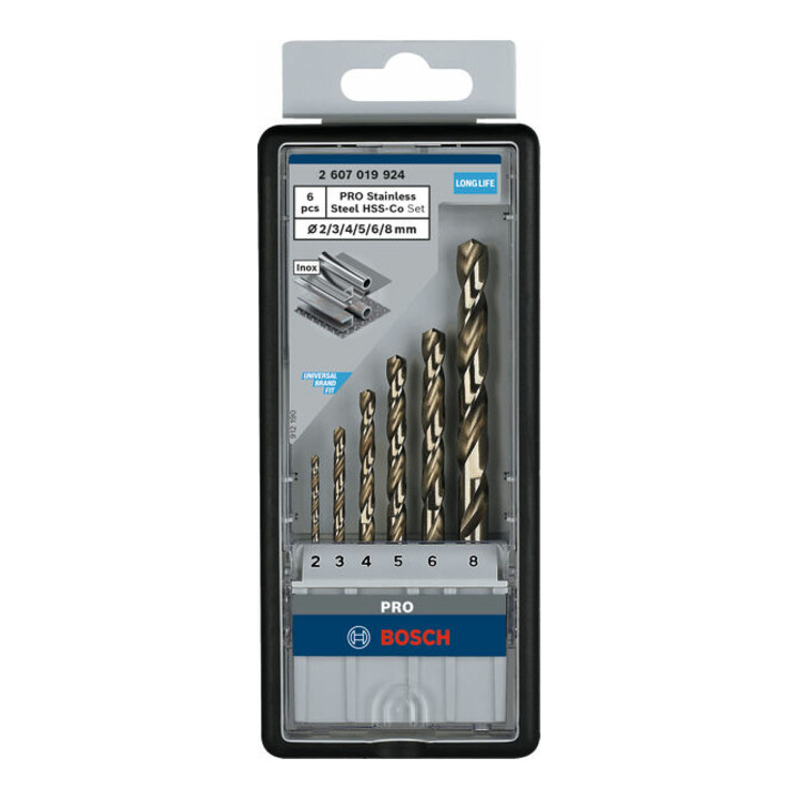 Bosch metaalboor set Robust Line HSS-Co DIN 135 135°, 6 stuks 2 - 8 mm