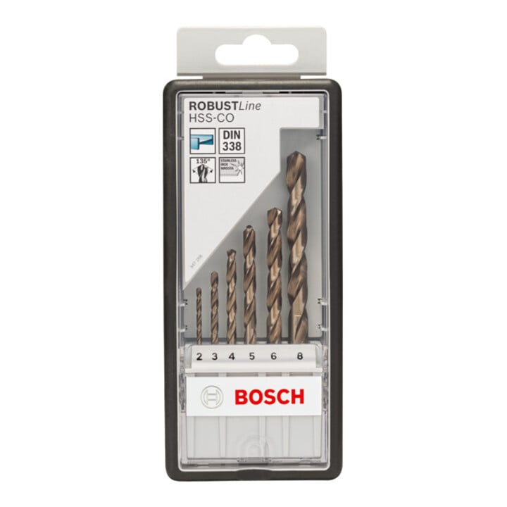 Bosch metaalboor set Robust Line HSS-Co DIN 135 135°, 6 stuks 2 - 8 mm