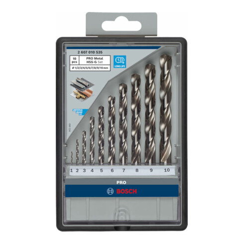 Bosch metaalboor set Robust Line HSS-G DIN 135 135°, 10 stuks 1 - 10 mm
