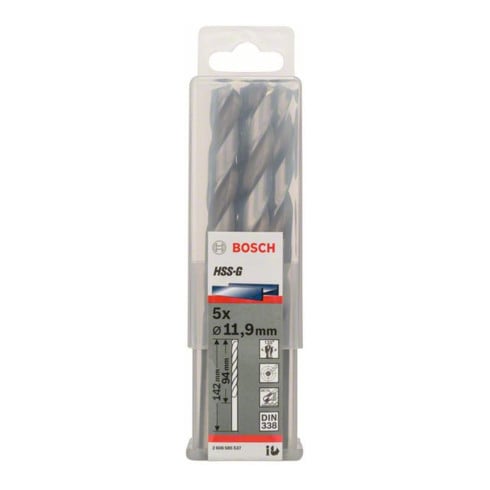 Bosch metaalboor HSS-G DIN 338 11,9 x 101 x 151 mm