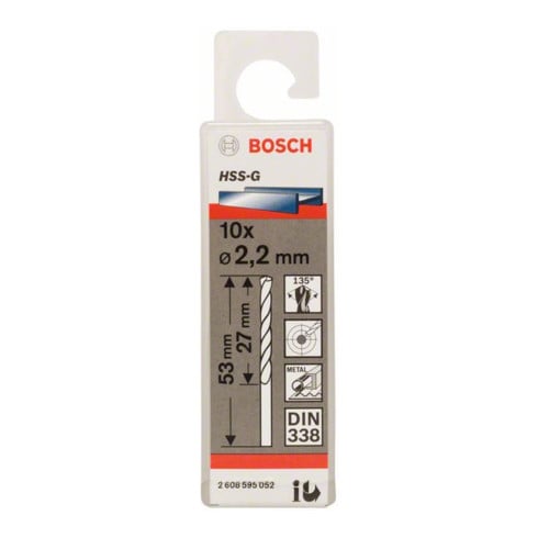 Bosch metaalboor HSS-G DIN 338 2,2 x 27 x 53 mm