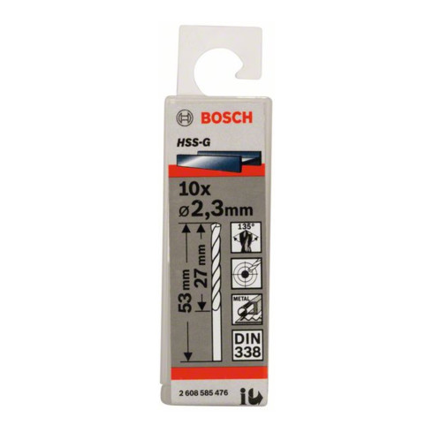 Bosch metaalboor HSS-G DIN 338 2,3 x 27 x 53 mm