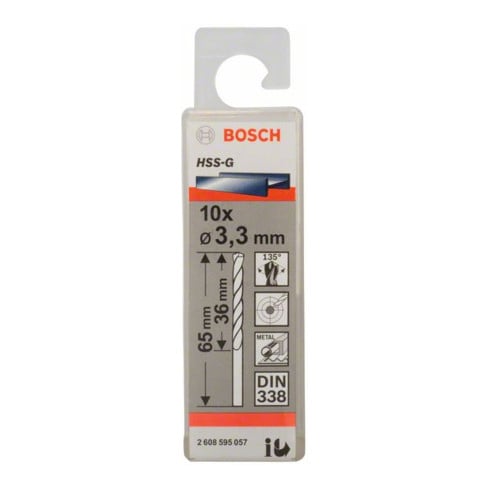 Bosch metaalboor HSS-G DIN 338 3,3 x 36 x 65 mm