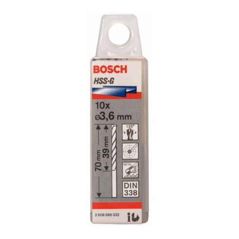 Bosch metaalboor HSS-G DIN 338 3,6 x 39 x 70 mm