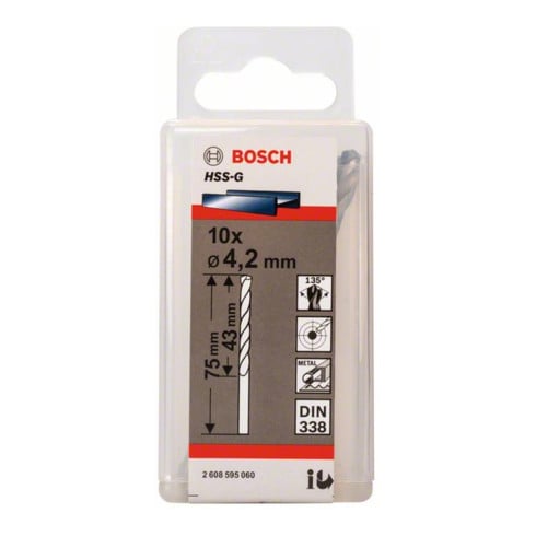 Bosch metaalboor HSS-G, DIN 338, 4,2 x 43 x 75 mm