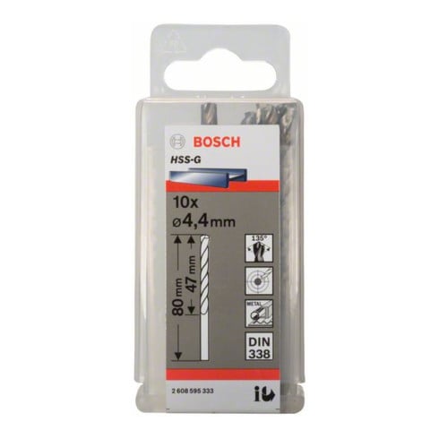 Bosch metaalboor HSS-G DIN 338 4,4 x 47 x 80 mm