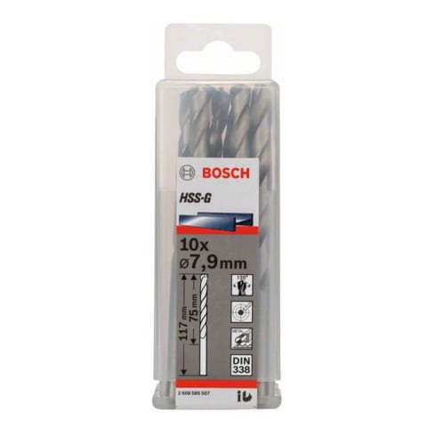 Bosch metaalboor HSS-G DIN 338 7,9 x 75 x 117 mm