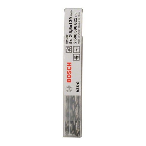 Bosch metaalboor HSS-G DIN 340 5,5 x 91 x 139 mm