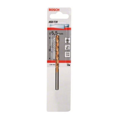 Bosch metaalboor HSS-TiN DIN 338 5,5 x 57 x 93 mm