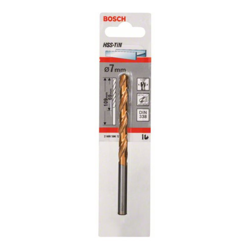 Bosch metaalboor HSS-TiN DIN 338 7 x 69 x 109 mm