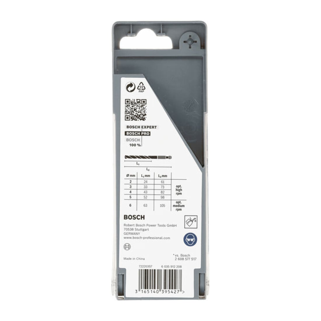 Bosch metaalboorset HSS-G, DIN 338 met zeskantschacht, 135°, 2 - 6 mm