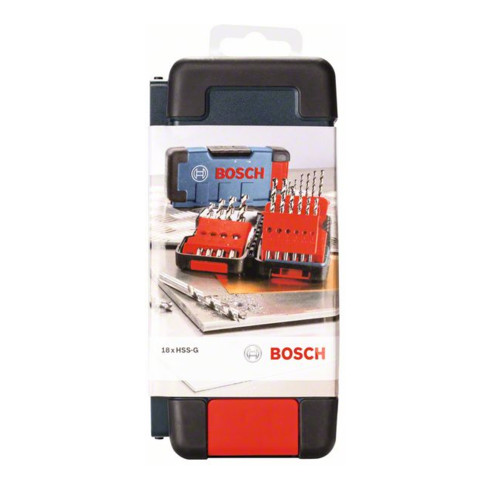 Bosch metaalboorset HSS-G Toughbox 18-delig DIN 338 135°