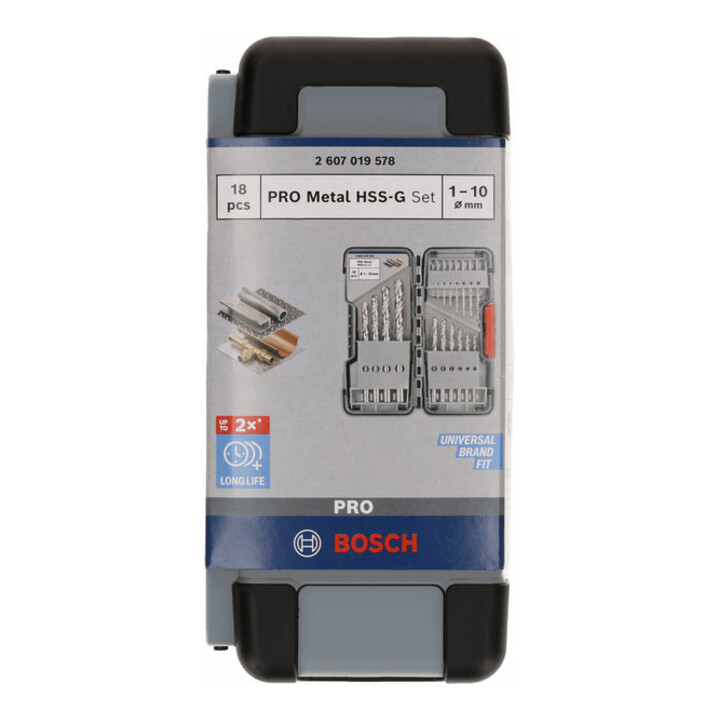 Bosch metaalboorset HSS-G Toughbox 18-delig DIN 338 135°